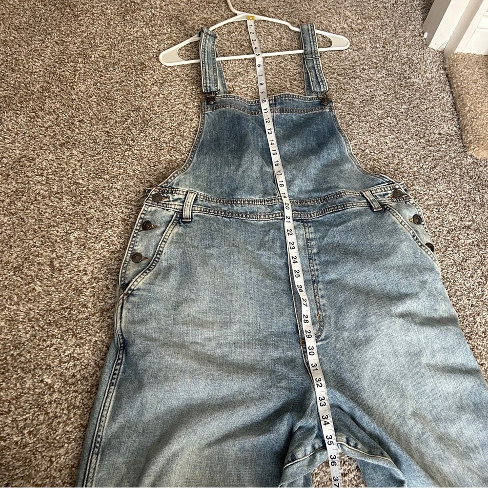 NWT Aerie Denim Wide Leg Overalls Y2K 90s Retro Casual Streetwear XL - Picture 9 of 11